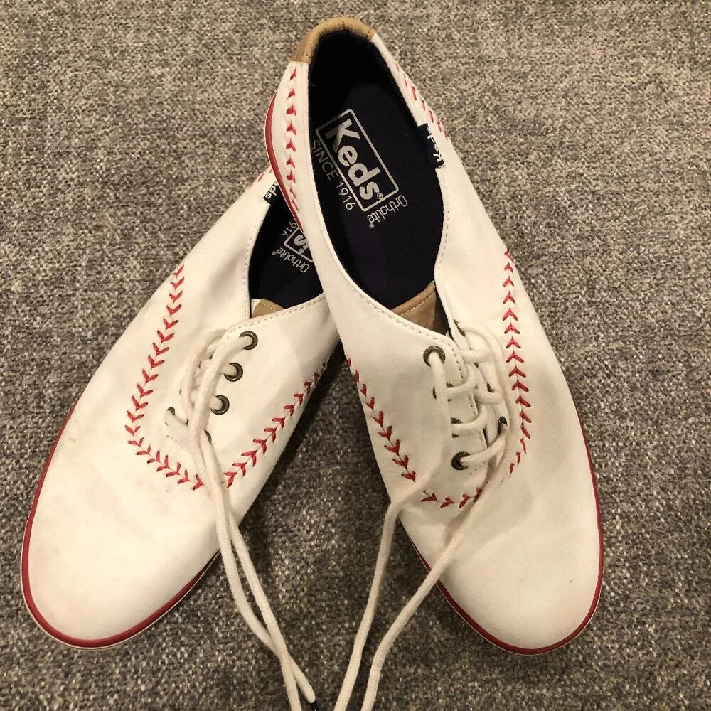 Women's Baseball Theme Keds Sneakers, Size 8 - Picture 1 of 4